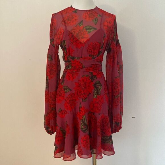 Keepsake the Label Dhalia-Red Find You Mini Dress Size Small - Picture 4 of 16